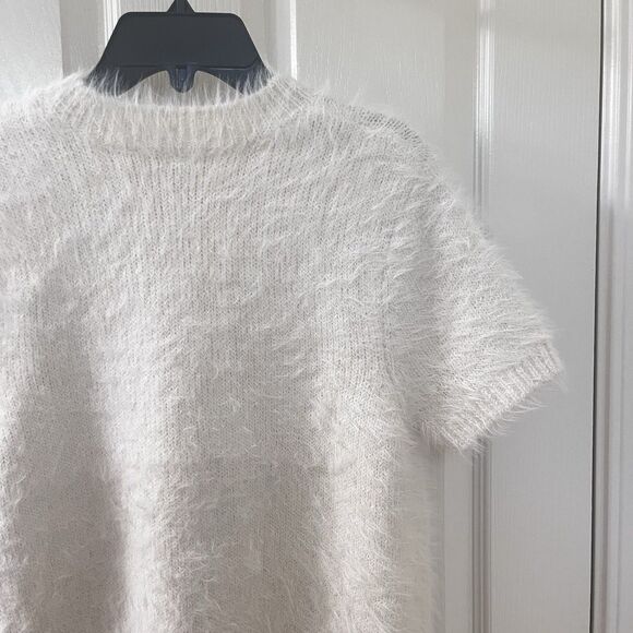 Free People Short Sleeve Sweater Top Off-White Women's Size Large - Picture 11 of 12